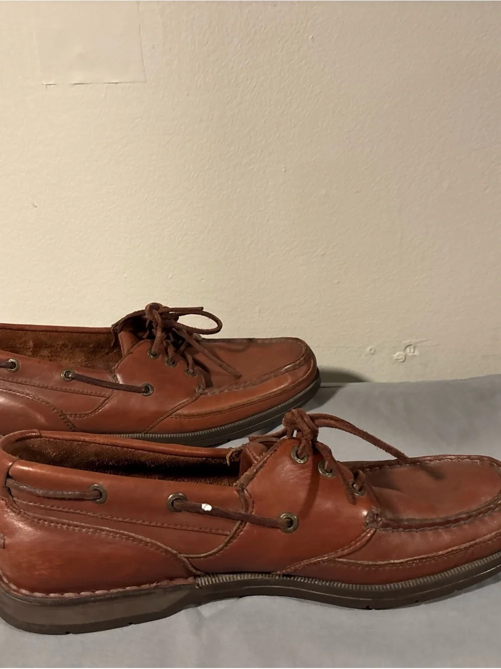Rockport Men's Tan Brown Leather Boat Shoes